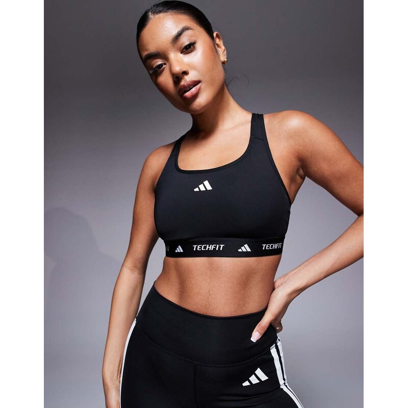 adidas performance adidas Training Tech Fit mid support bra in