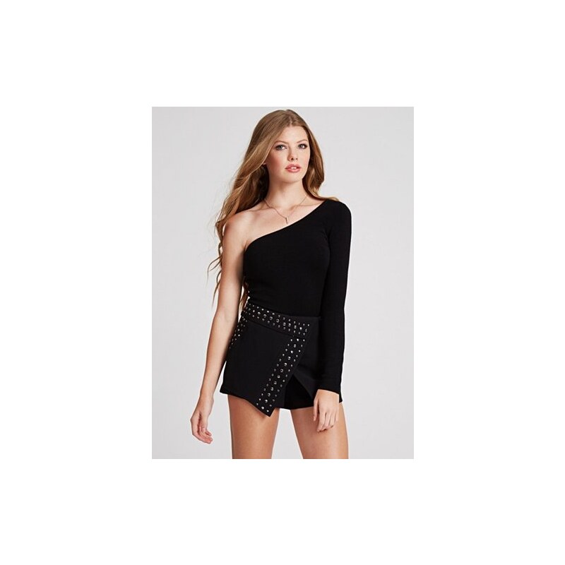 Svetr Guess Allison Long-Sleeve One Shoulder Sweater černý