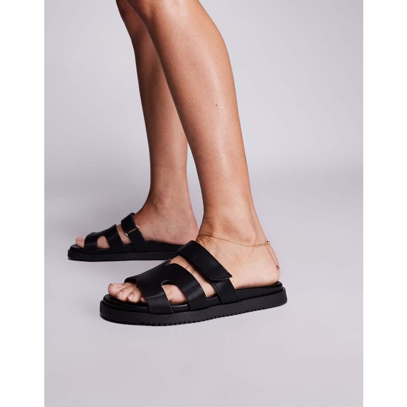 Steve Madden Missile sandals with straps in leather black 115513073