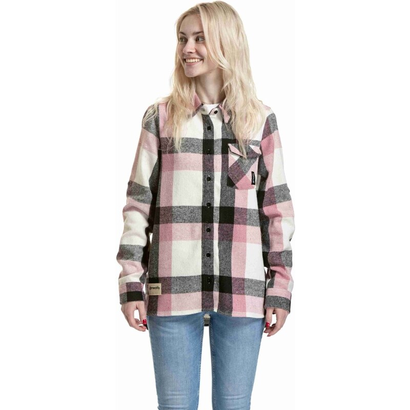 Meatfly dámská košile Dora Premium Pink / Brown | Růžová