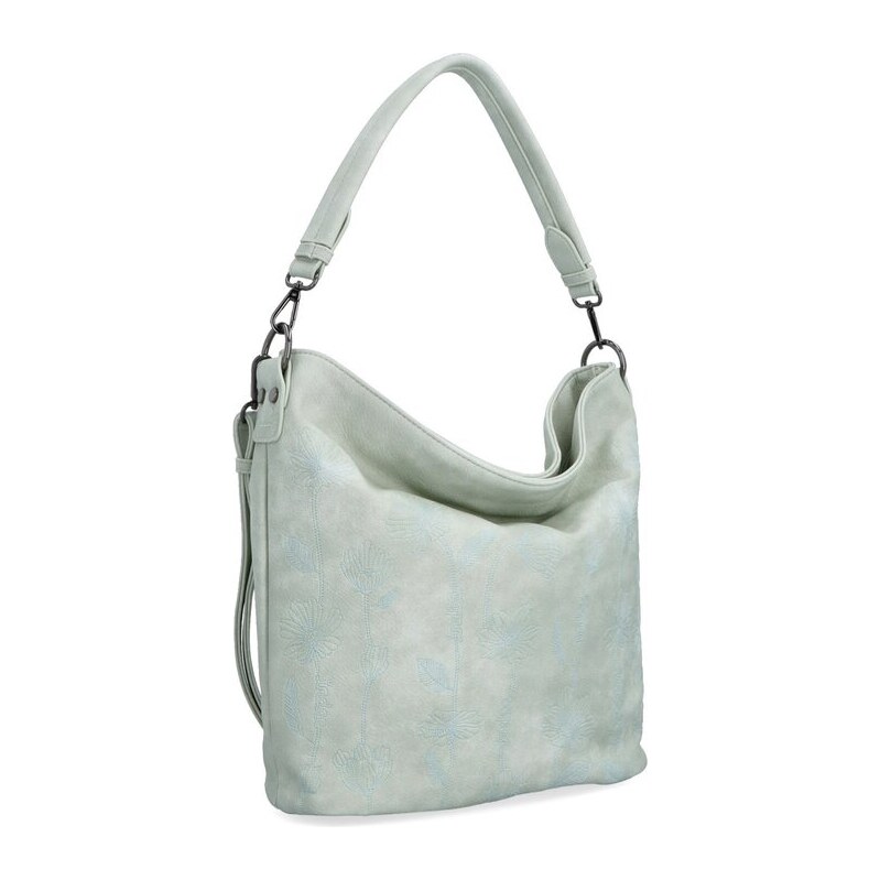 Hobo bag s květinovým vzorem Famito 6328 S šedá 106546750