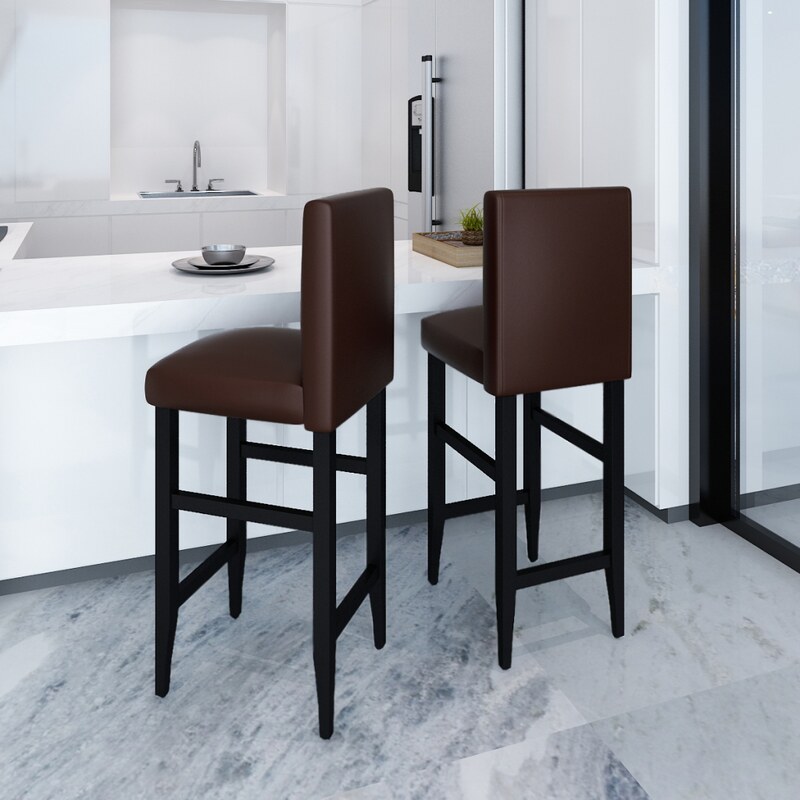Moderní hnědé barové židle (2ks)