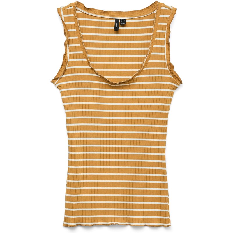 VERO MODA Top VMSEA medová / bílá