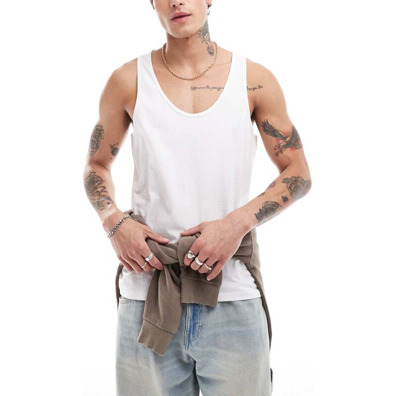 ASOS DESIGN Essentials regular fit vest in white