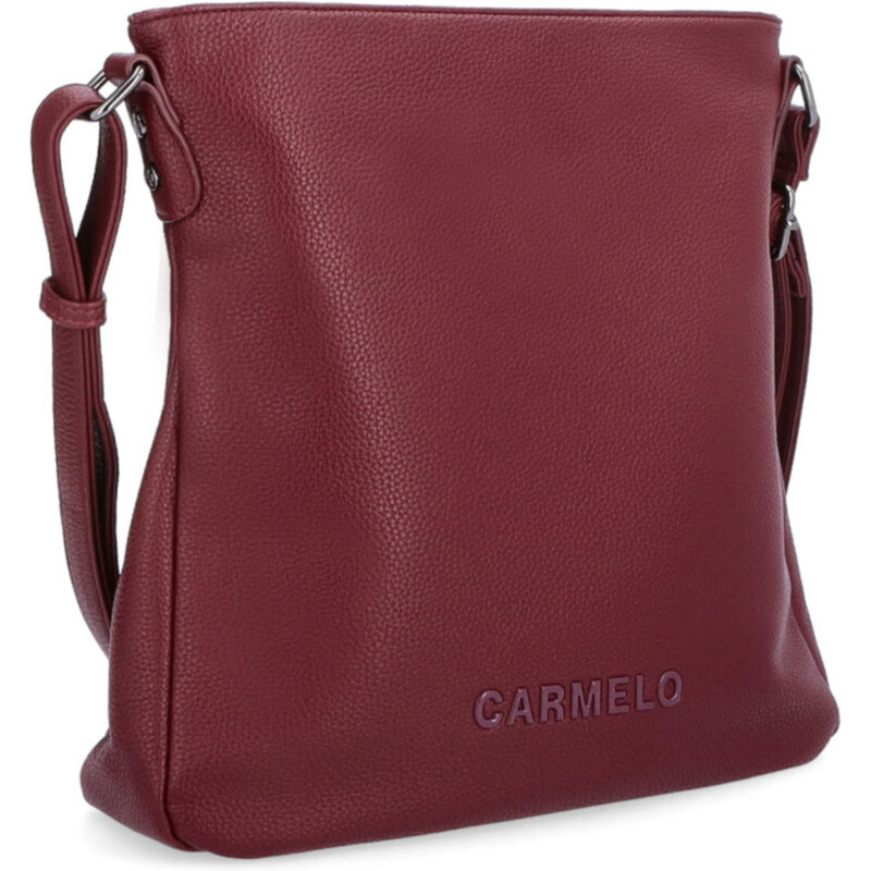 Kabelka ze syntetické kůže crossbody Carmelo vínová 4271 BO