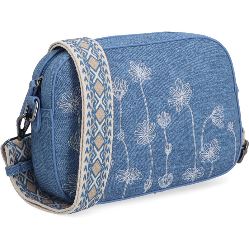 Kabelka ze syntetické kůže crossbody Indee modrá 6339 M 106555060