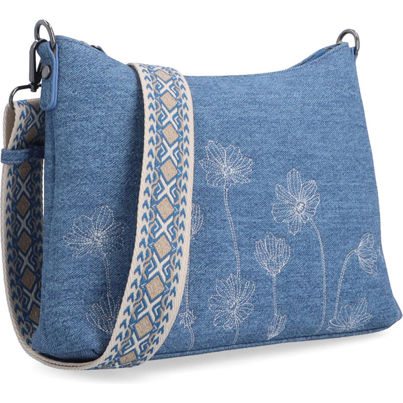 Kabelka ze syntetické kůže crossbody Indee modrá 6340 M 106555059
