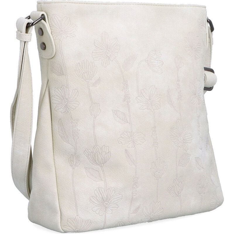 Kabelka ze syntetické kůže crossbody Indee béžová 6327 K