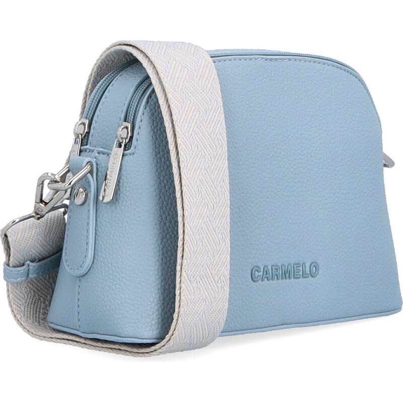 Kabelka ze syntetické kůže crossbody Carmelo modrá 4355 SM