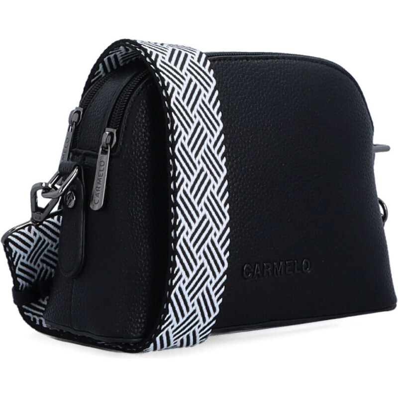 Kabelka ze syntetické kůže crossbody Carmelo černá 4355 C