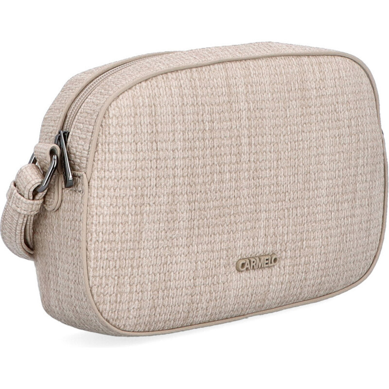 Kabelka ze syntetické kůže crossbody Carmelo béžová 4334 BE