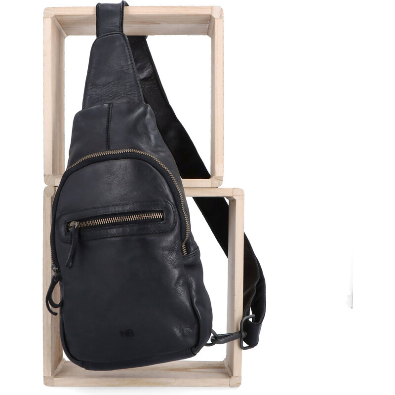 Kožená ledvinka crossbody Noelia Bolger černá NB 2034 C