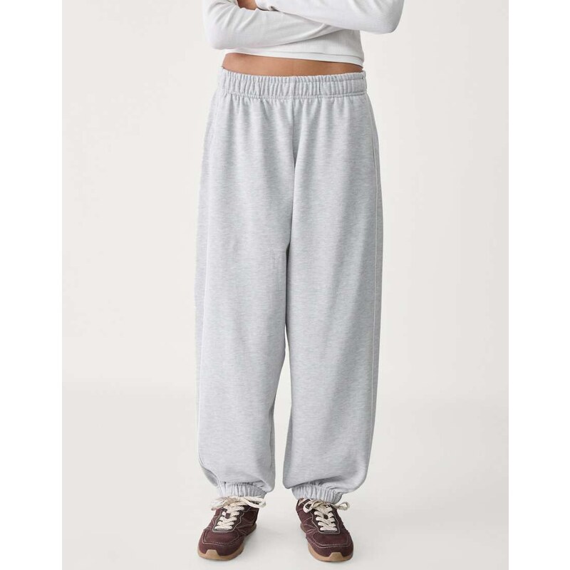 Stradivarius joggers with piping in grey melange