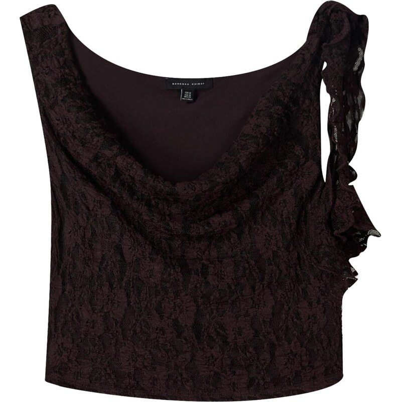 Bershka Top hnědá