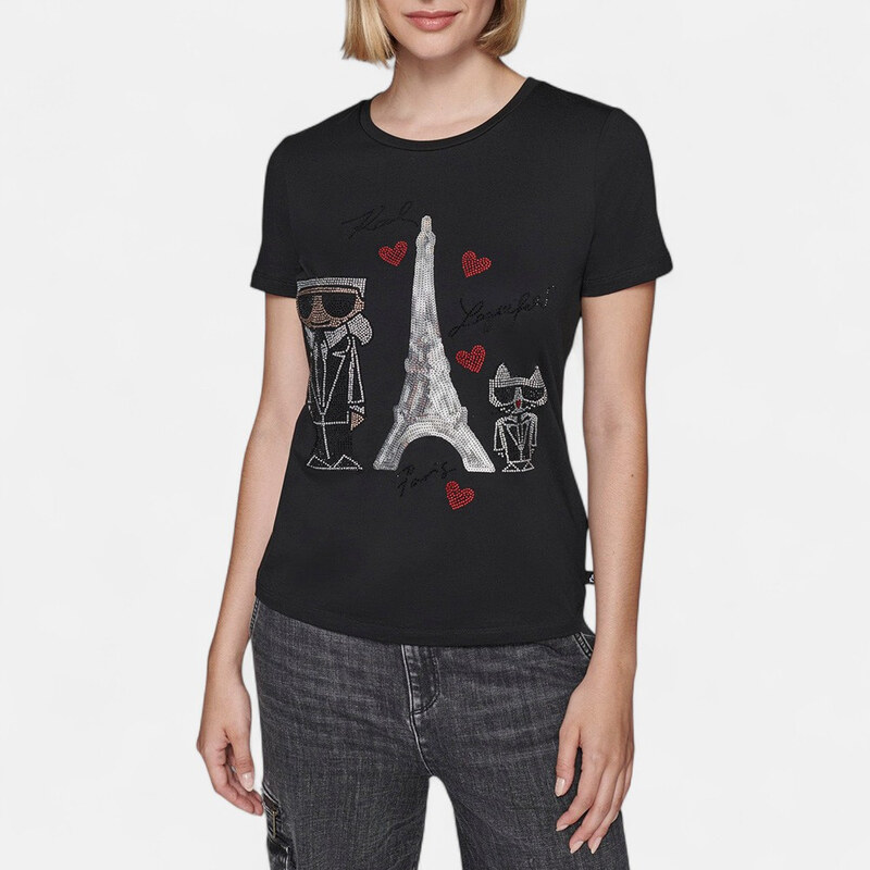 Dámské černé triko Karl Lagerfeld 56248