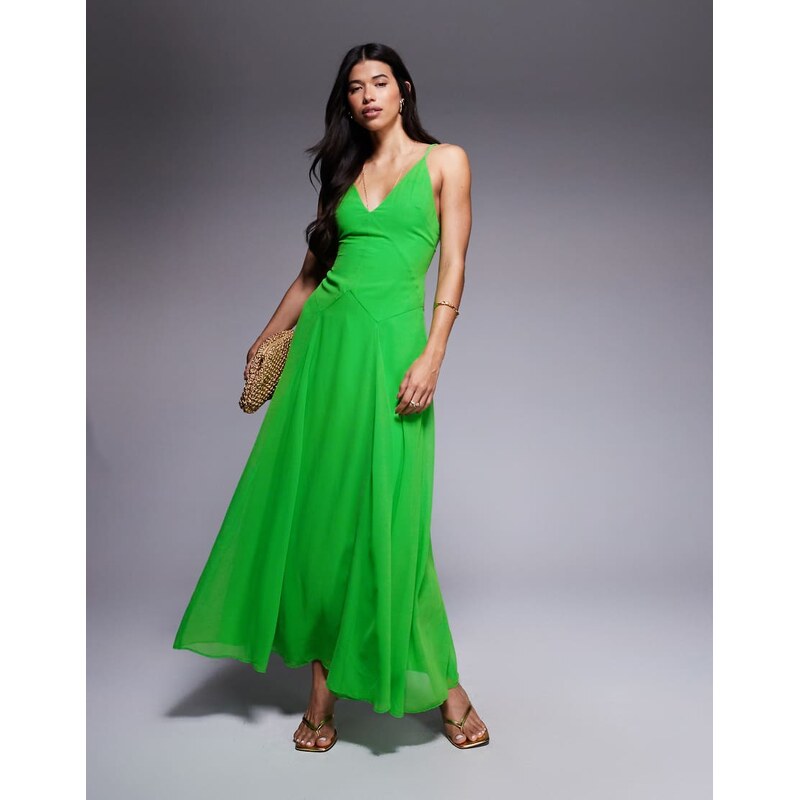 ASOS DESIGN cami strap godet maxi dress with seam detail in