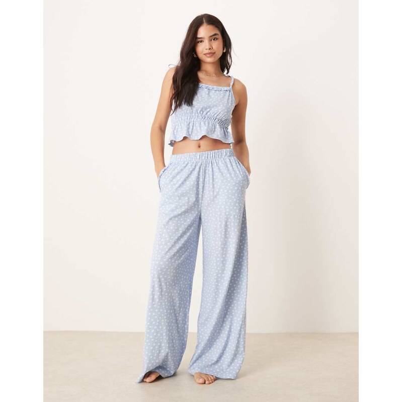 ASOS DESIGN mix & match pyjama trouser in blue daisy print