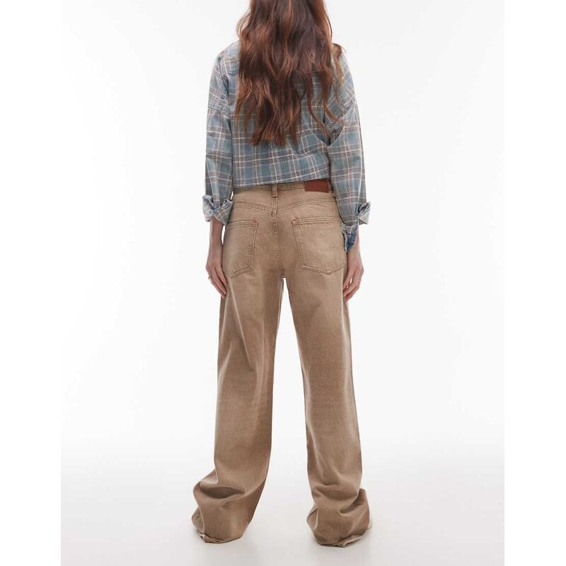 Tommy Jeans Mia mid rise relaxed straight jeans in brown wash