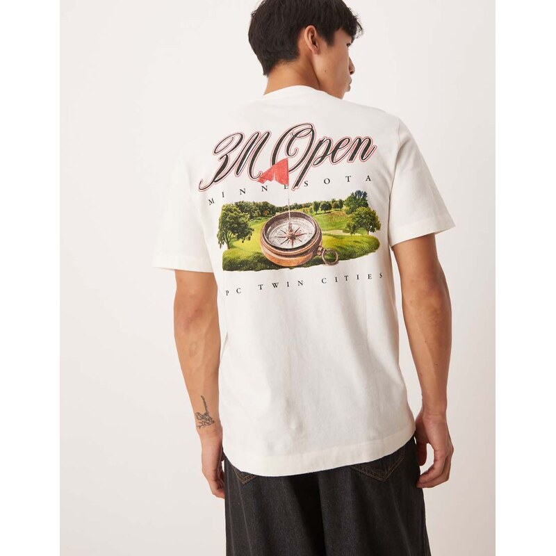 Abercrombie & Fitch golf motif back t-shirt in white