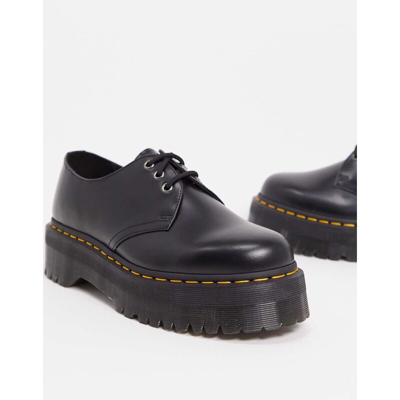 Dr Martens 1461 3 eye quad platform shoes-Black