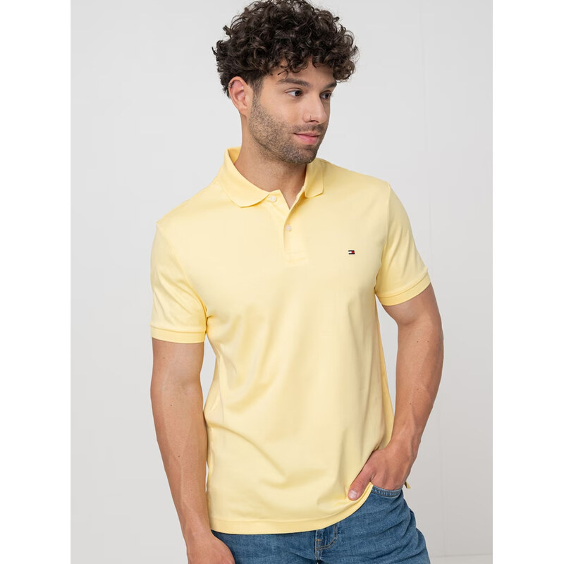 Tommy Hilfiger pánské žluté polo tričko