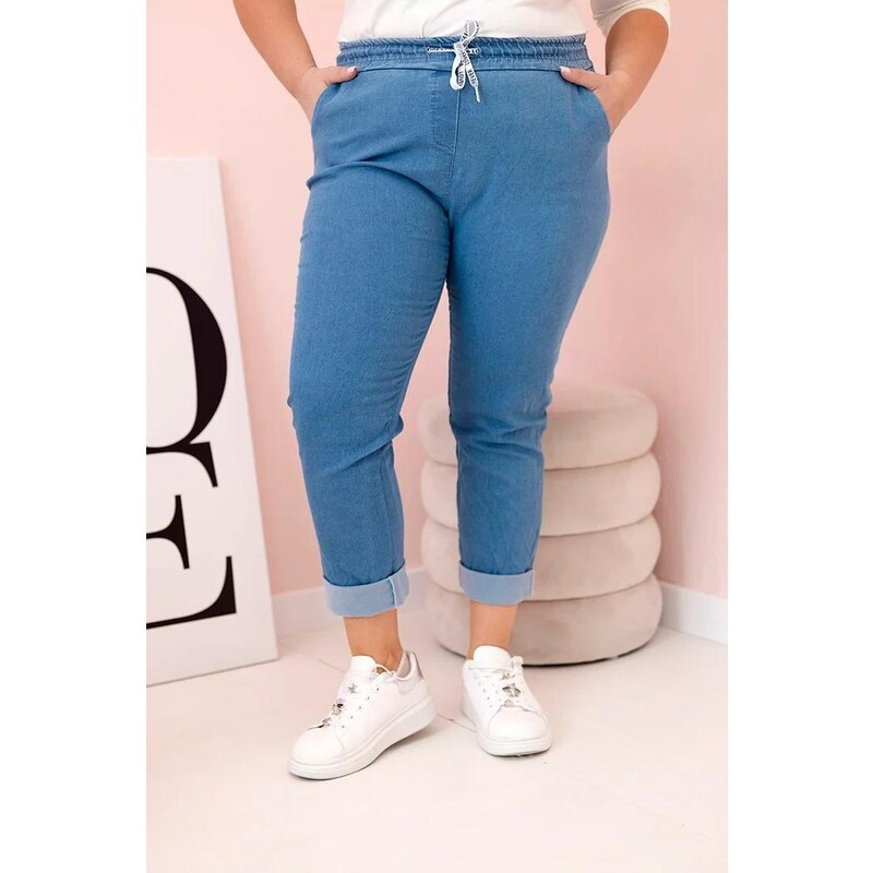 MladaModa Oversize kalhoty se šněrováním v pase model 6015 barva 106601538