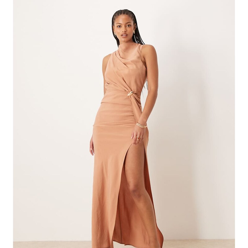 ASOS Tall ASOS DESIGN Tall asymmetric neckline maxi dress with