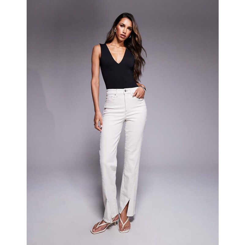 Good American good boy straight jeans in pearl-White