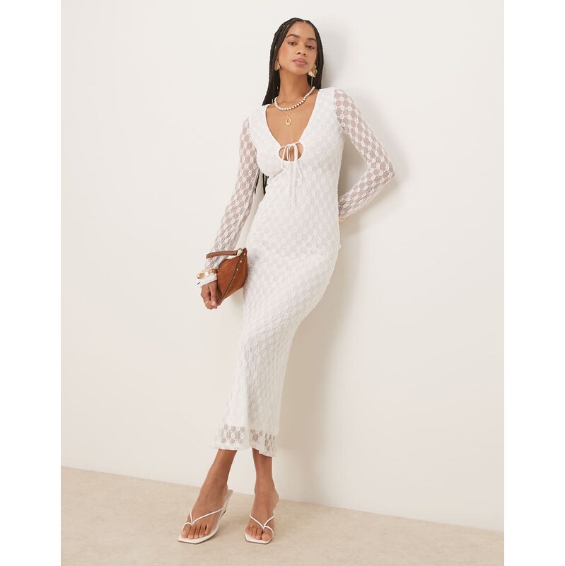 Bardot Talika floral mesh maxi dress in orchid white 106603894