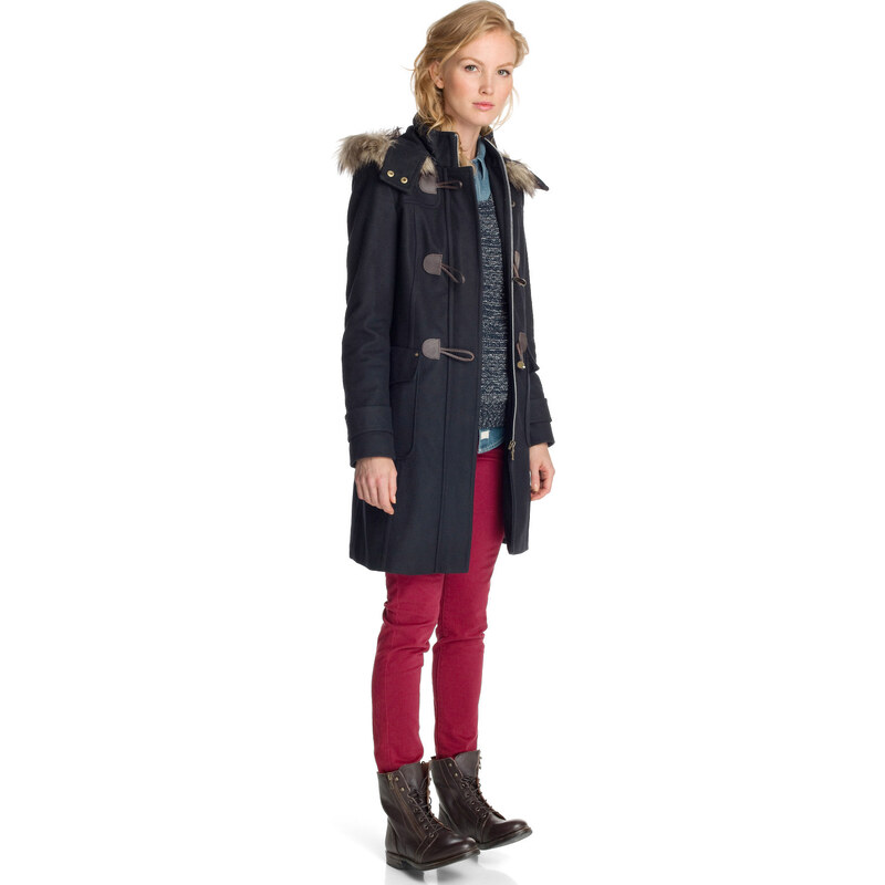 Esprit woolly duffle coat with faux fur