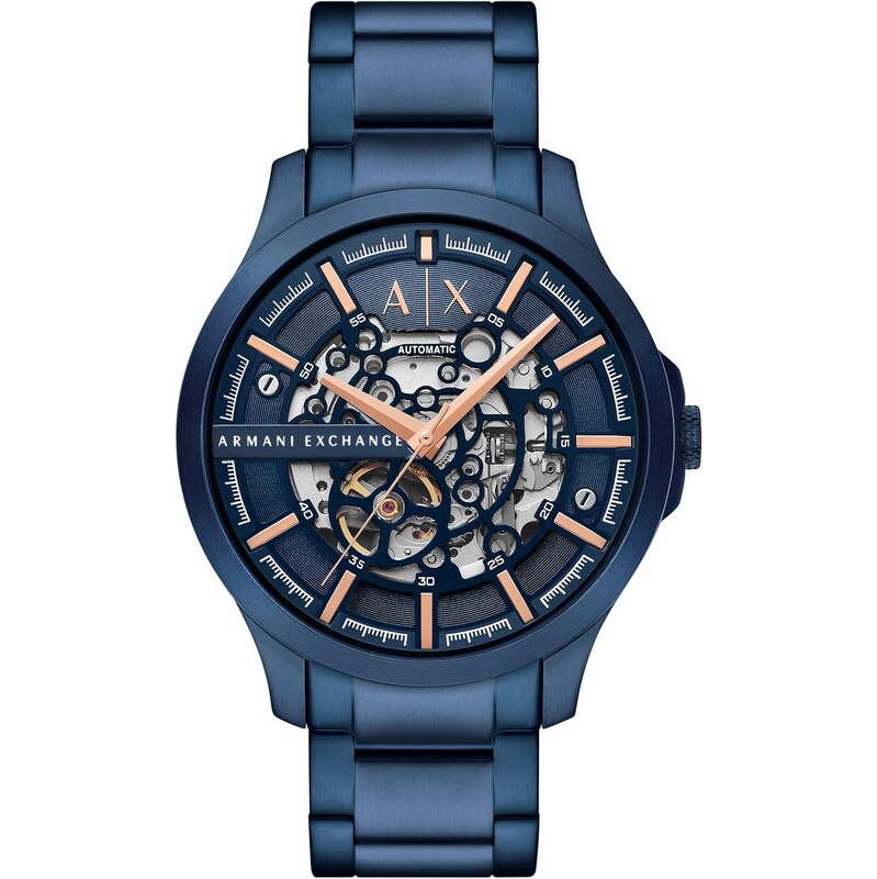 ARMANI EXCHANGE Analogové hodinky enciánová modrá / korálová