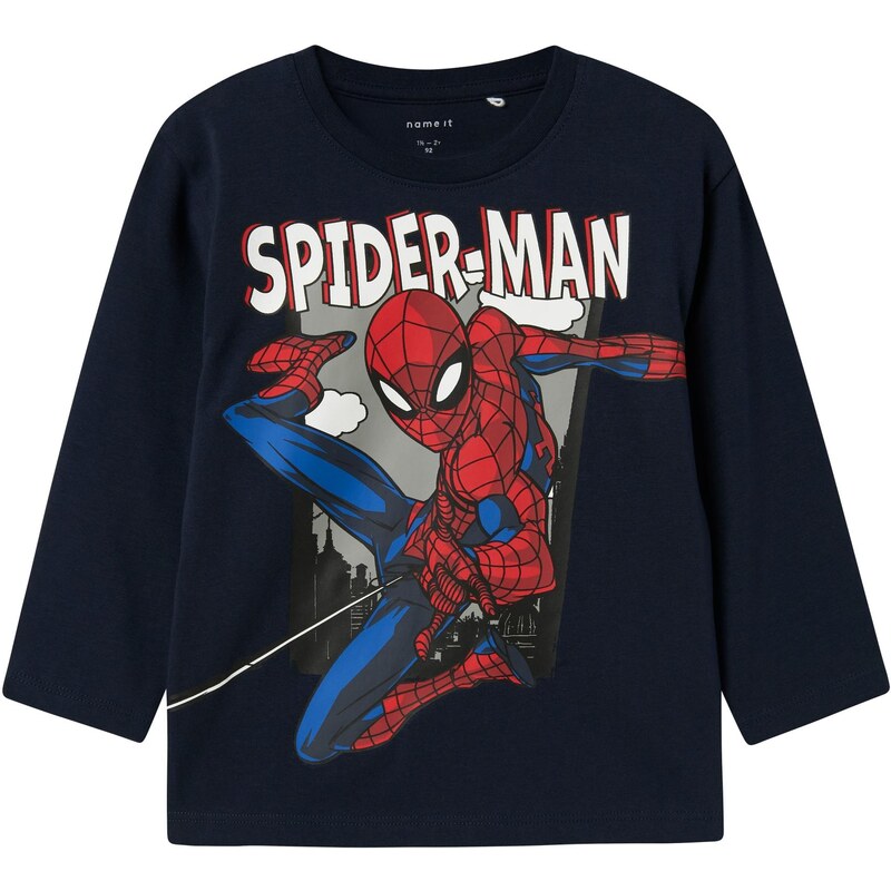NAME IT Tričko NMMJuice Spider námořnická modř / tmavě hnědá /