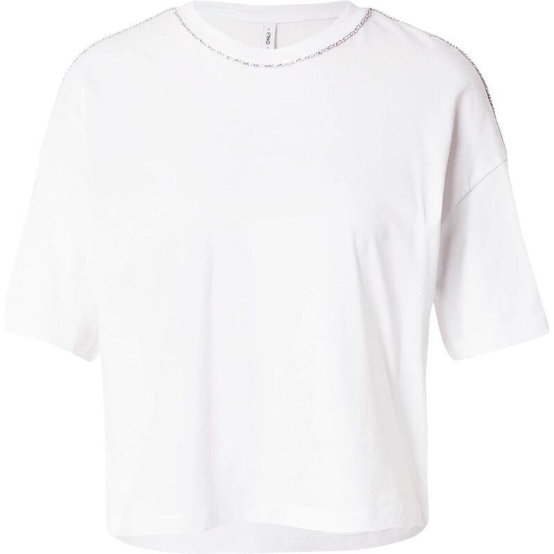 ONLY Tričko ONLCHERI stříbrná / bílá