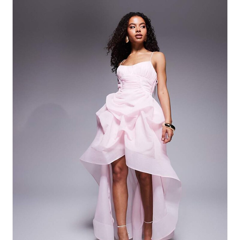 ASOS Petite ASOS DESIGN Petite organdie maxi dress with manipulated 106914055
