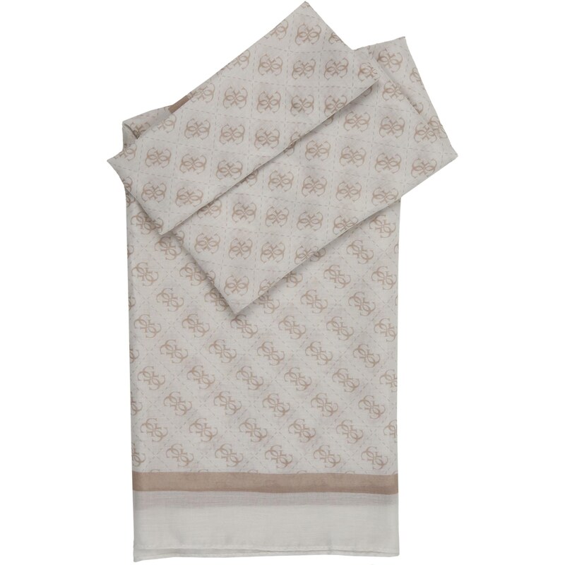 GUESS Šála KATYA SCARF 90X180 béžová / bílá