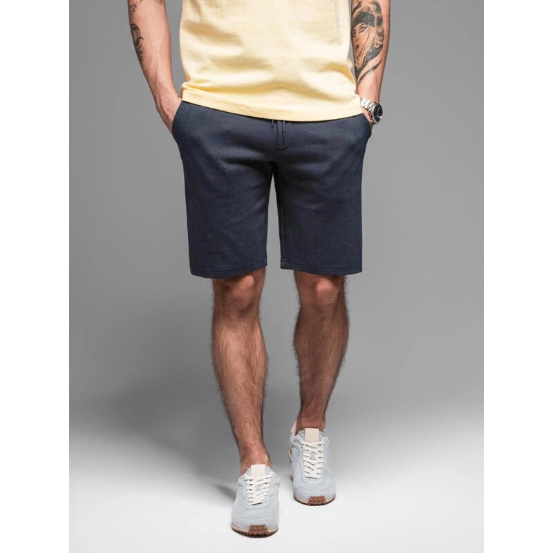 Ombre Clothing Tmavě modré chinos šortky V1 SRCS-0168