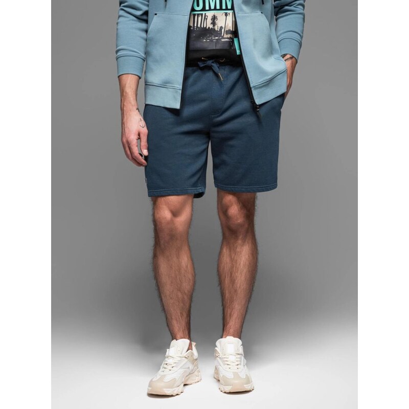 Ombre Clothing Základní tmavě modré pánské šortky V4 SRWS-0122