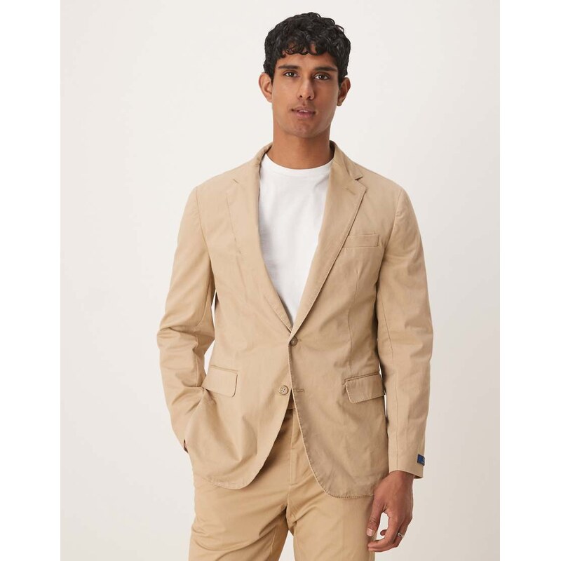 Polo Ralph Lauren 2 button cotton stretch chino blazer in tan co