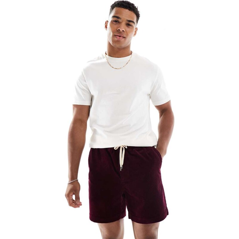 Polo Ralph Lauren Prepsters icon logo cord shorts in burgundy
