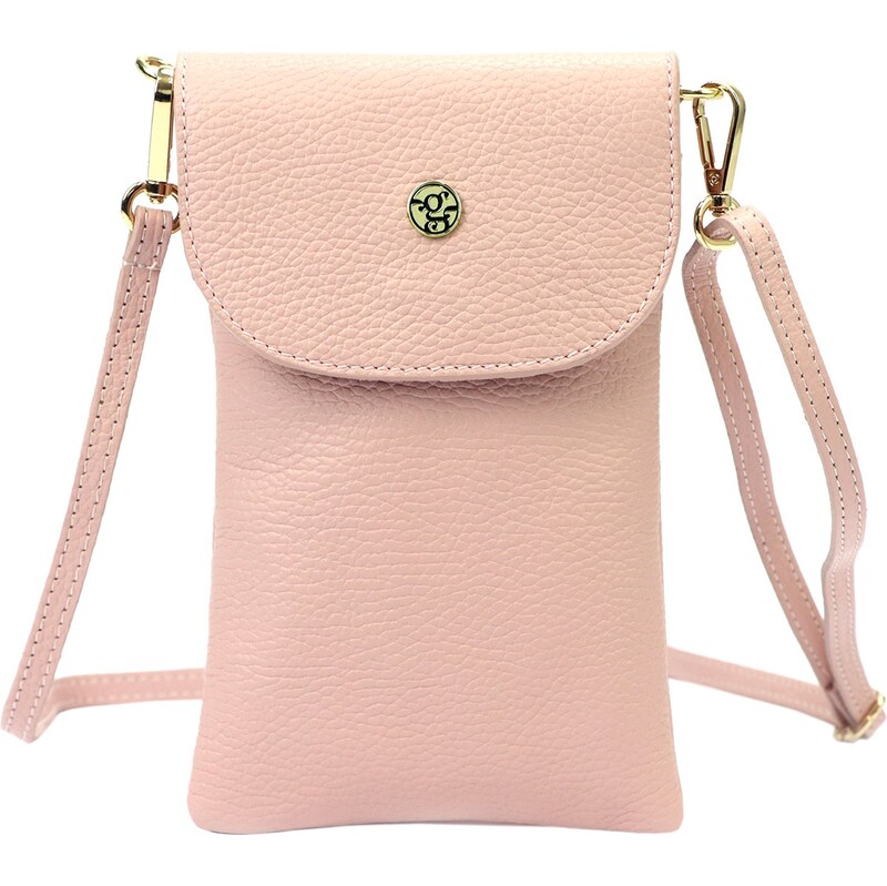 Kožená crossbody kabelka Gregorio 1747 růžová