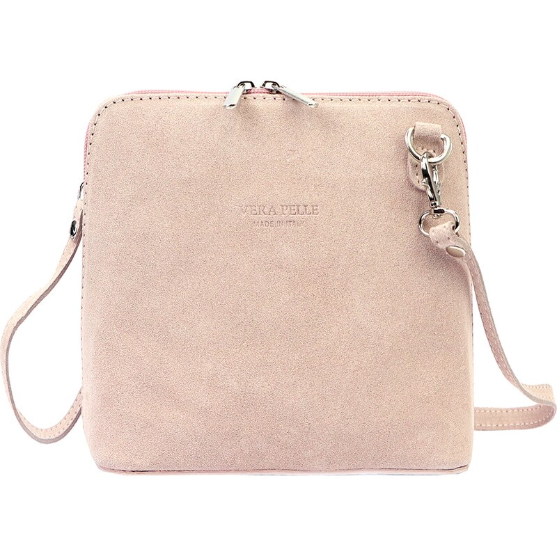 Barberinis Kožená crossbody kabelka Vera Pelle 1703 růžová 106638698