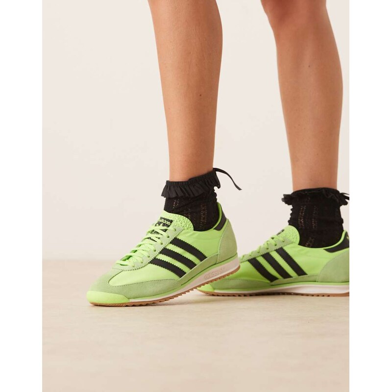 adidas Originals SL 72 OG trainers in volt green and black