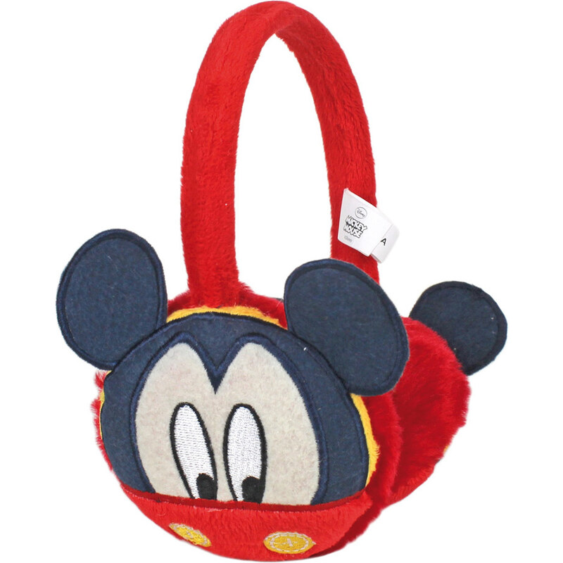 Disney Brand Chlapecké klapky na uši Mickey Mouse - červené
