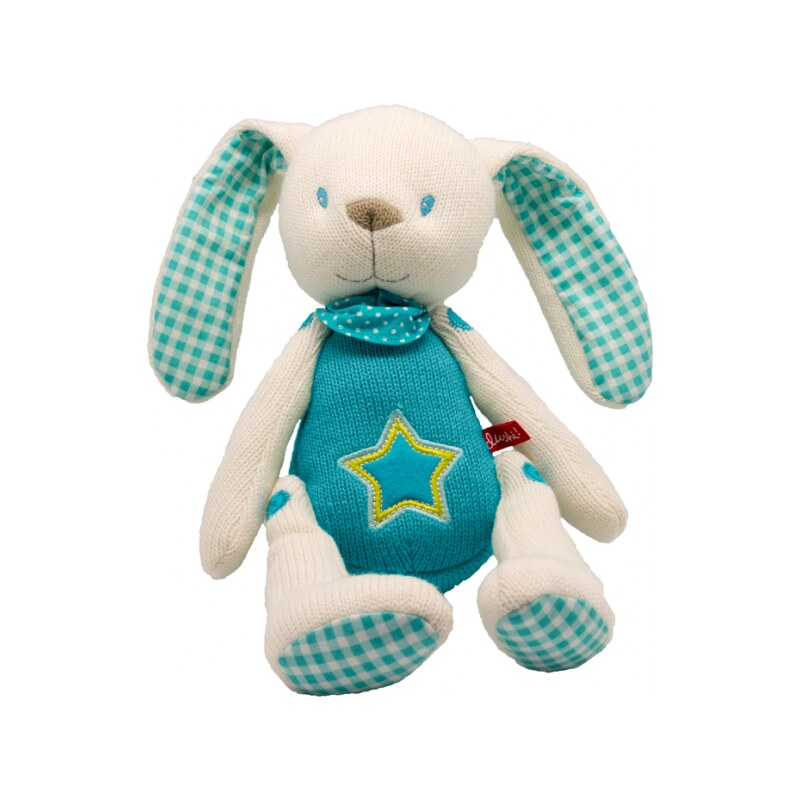 Dushi Plyšový králíček, bílo-modrý 28 cm
