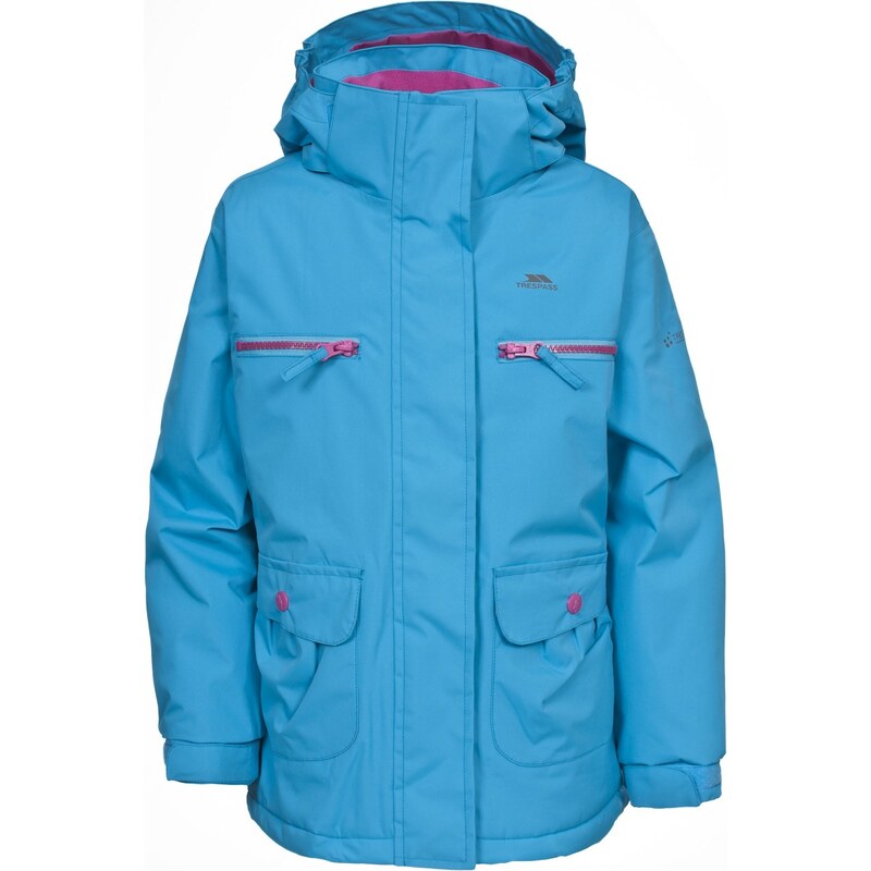 Trespass Dívčí nepromokavá bunda Gracy s fleecovou podšívkou - světle modrá
