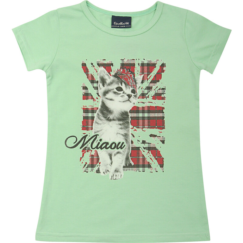 Escallante Dívčí tričko s koťátkem - mátové