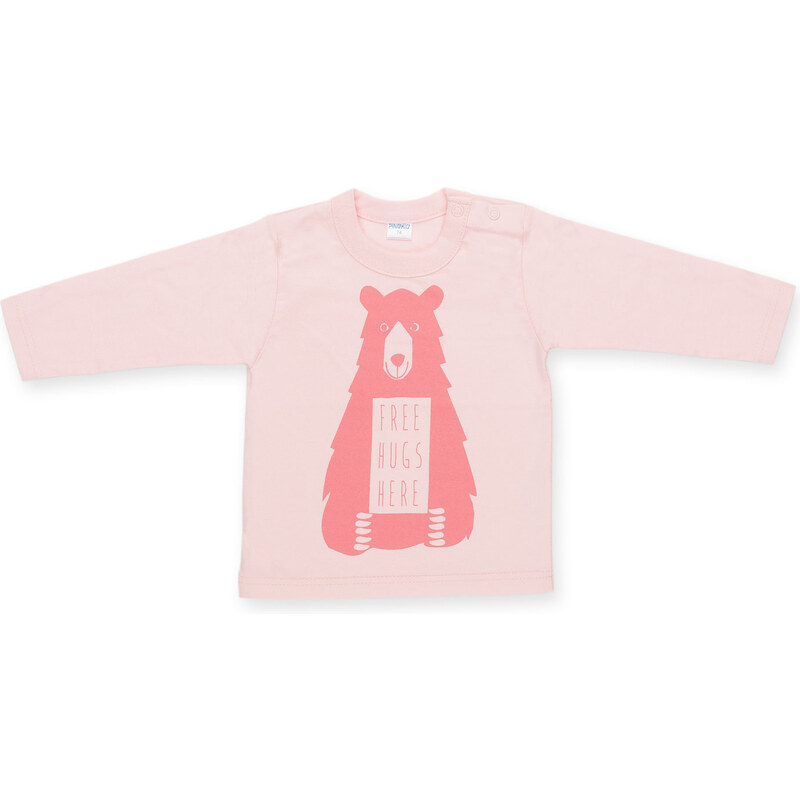 Pinokio Dívčí tričko s medvídkem - světle růžové