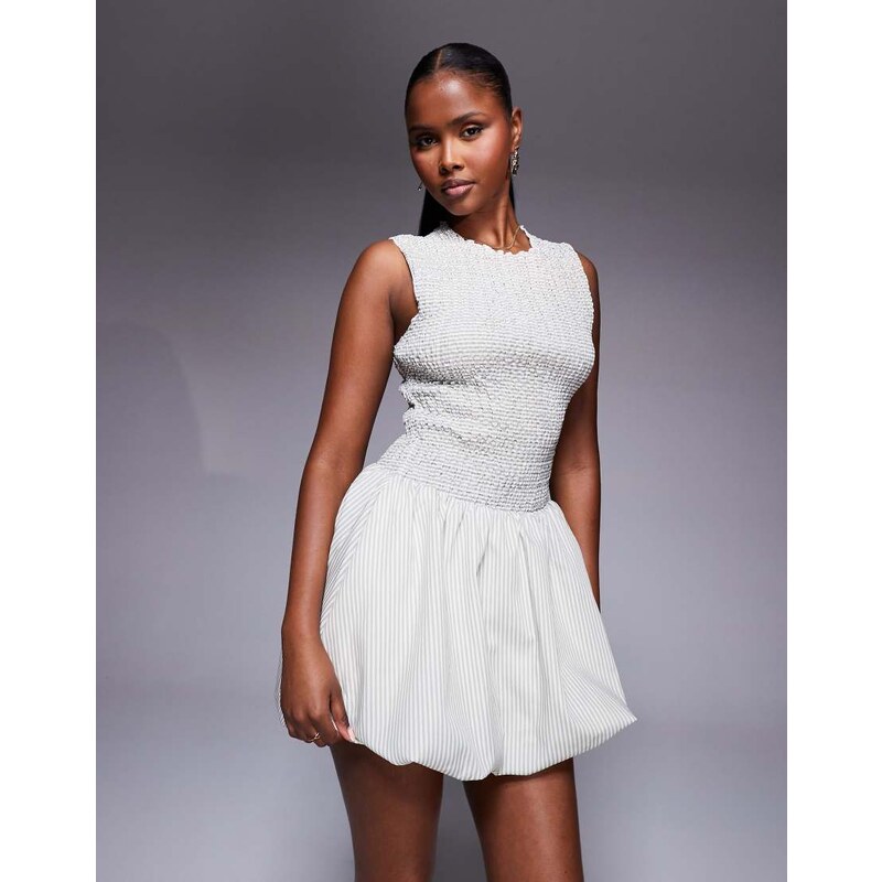 Princess Polly Narnie cotton shirred sleeveless bubble hem mini