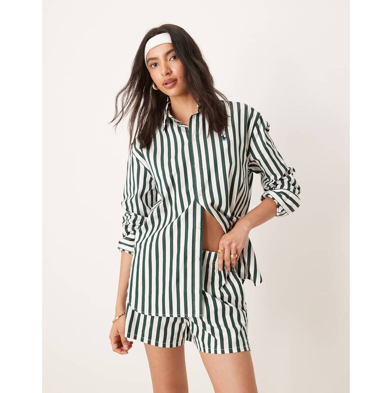 Polo Ralph Lauren Wimbledon capsule logo stripe shirt co-ord in
