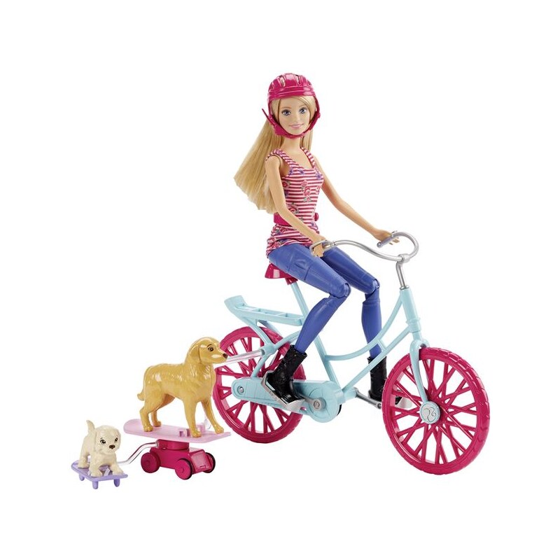 MATTEL Barbie Cyklistka a psí akrobati